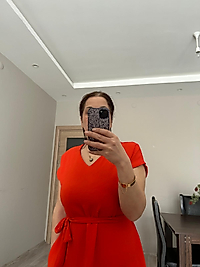 Kırmızı Ayrobin Elbise